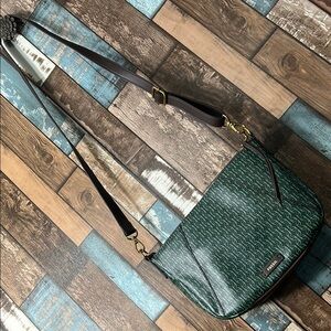 Fossil Green Patterned Crossbody Bag